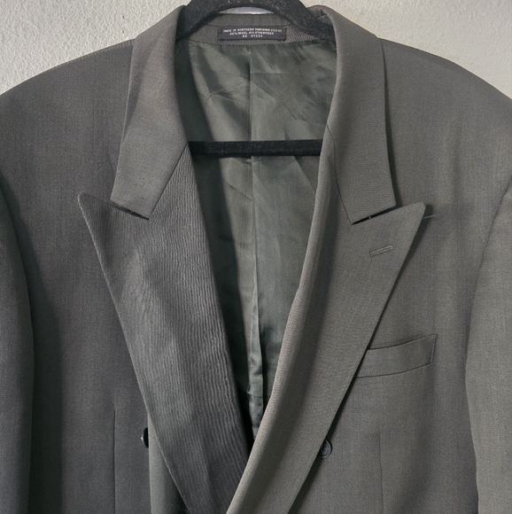 Jones New York Sports Coat 48L Gray Wool 6Button Small Hole In Back Career - Picture 10 of 15